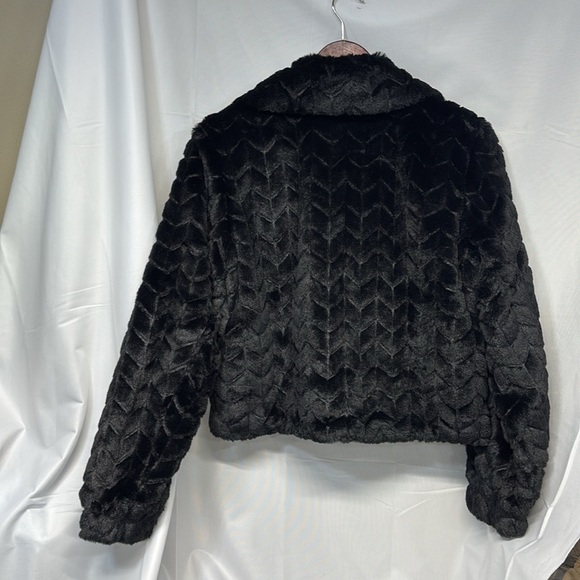 Band of the free Val collard black stunning fir coat jacket Small - Picture 5 of 11